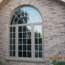 Curved window with grills