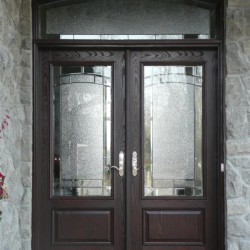 DOUBLE FIBERGLASS DOOR WITH TRANSON