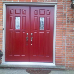 Double door system 9 lite with glass in middle