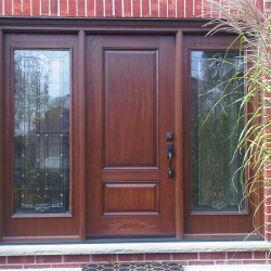 Executive panel door with two matching sidelights