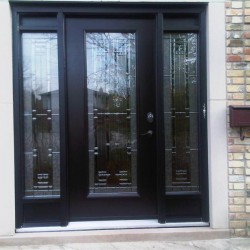 Single steel door with matching sidelights