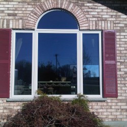 Window with round top above